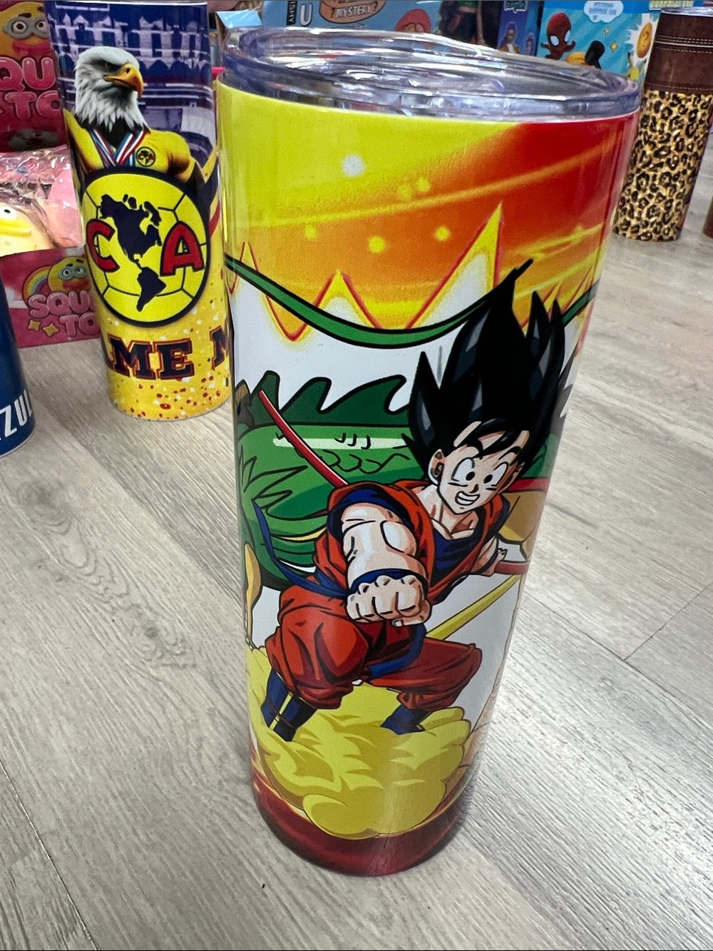 Dragon Ball Goku Red & Yellow Travel Tumbler -